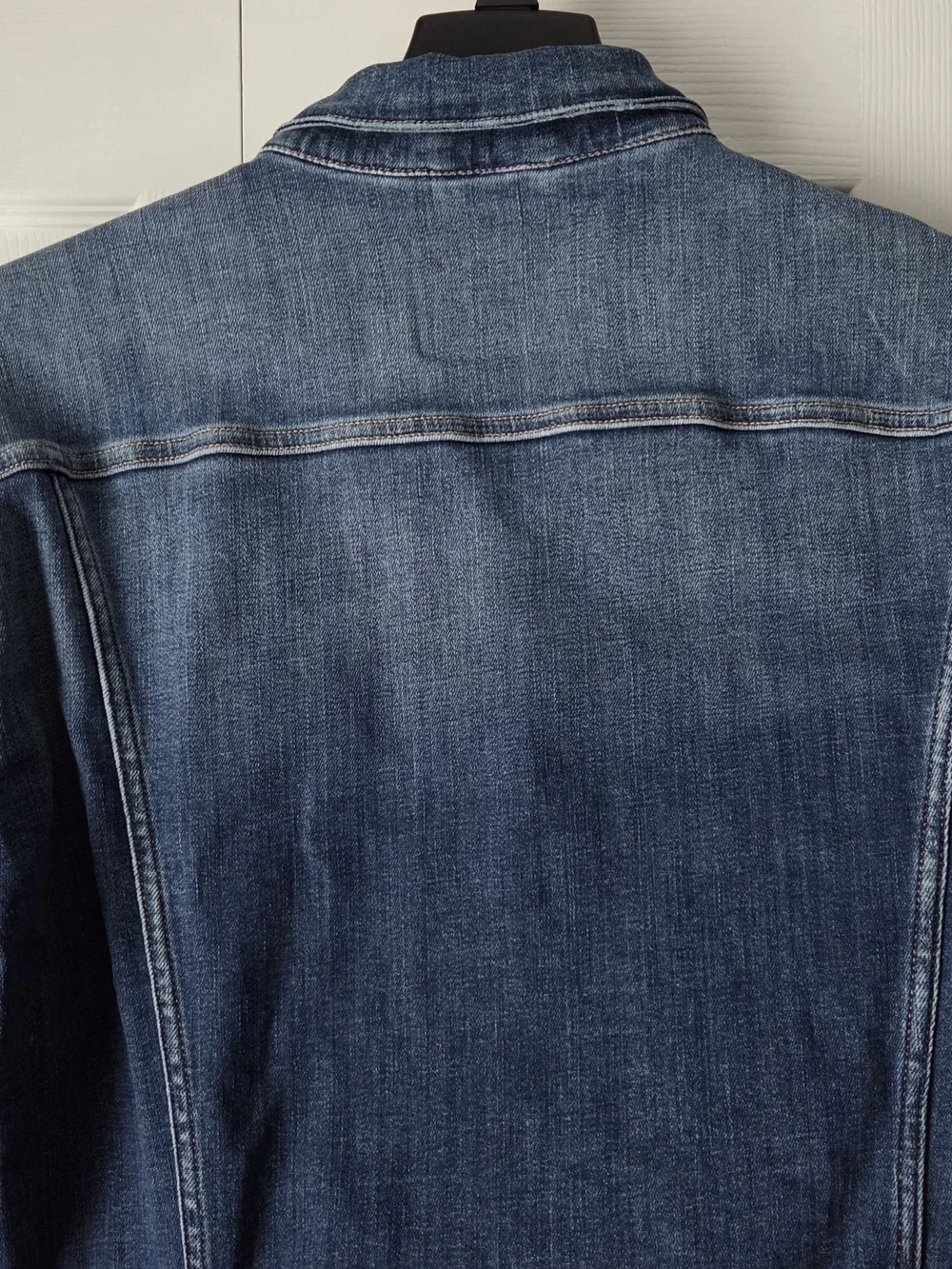 Replay Leather Logo Patch Blue Distressed Denim Jacket Size XXL